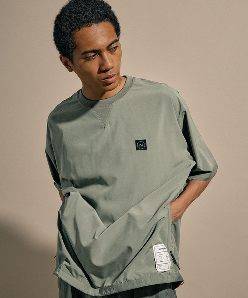NUMERALS（ヌメラルズ）の「[NUMERALS]PANEL CREW NECK T-SHIRT（Tシャツ/カットソー・メンズ・カーキ/ブラック・LARGE/MEDIUM）」の2枚目の写真