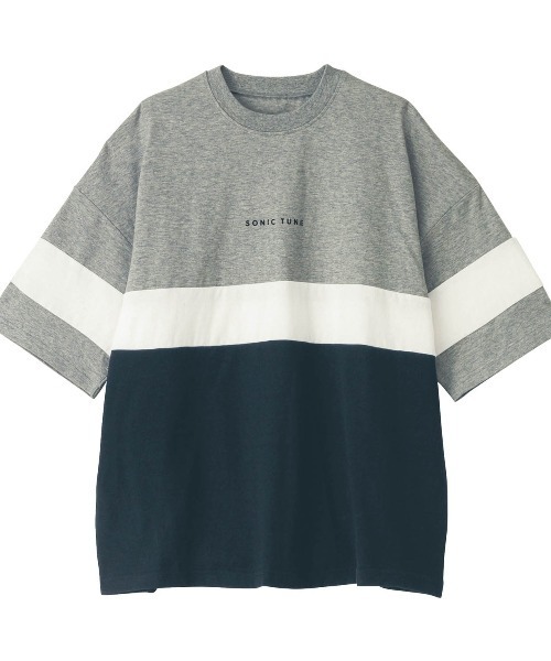 Belle Maison（ベルメゾン）の「切替え半袖Ｔシャツ（Tシャツ/カットソー・キッズ・ブラック/杢グレー/オフホワイト・140/150/160/170）」の3枚目の写真