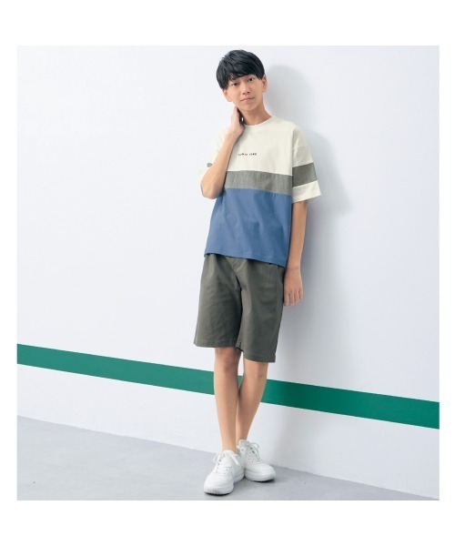 Belle Maison（ベルメゾン）の「切替え半袖Ｔシャツ（Tシャツ/カットソー・キッズ・ブラック/杢グレー/オフホワイト・140/150/160/170）」の8枚目の写真