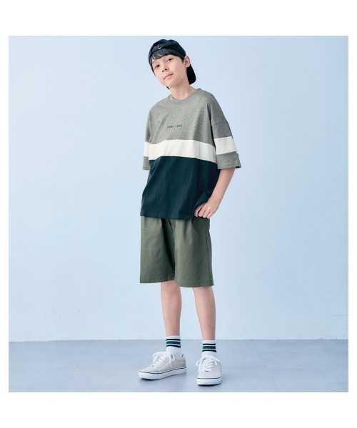 Belle Maison（ベルメゾン）の「切替え半袖Ｔシャツ（Tシャツ/カットソー・キッズ・ブラック/杢グレー/オフホワイト・140/150/160/170）」の9枚目の写真