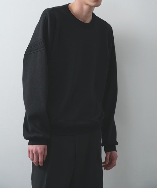 WRAPINKNOT(ラッピンノット)の「【WRAPINKNOT/ラッピンノット】ラインクルーネックニット(ニット/セーター・メンズ・ブラウン/ブラック・2/3)」の2枚目の写真