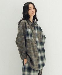 STOF(�X�g�t)��Half flannel check big shirt(�V���c/�u���E�X)