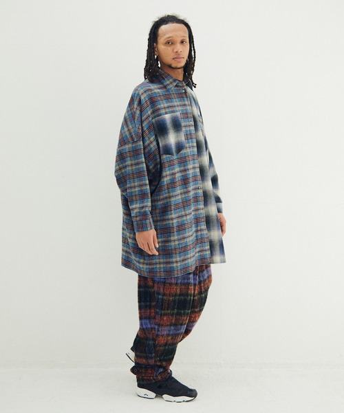 STOF（ストフ）の「Half flannel check big shirt（シャツ/ブラウス・メンズ・ブルー/グレー・M/S）」の6枚目の写真