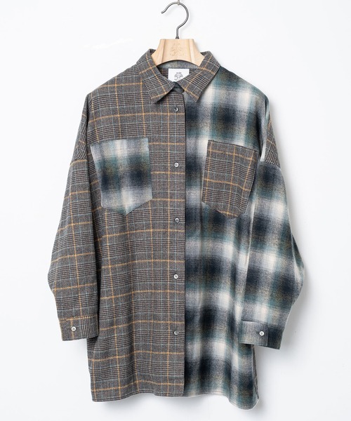 STOF（ストフ）の「Half flannel check big shirt（シャツ/ブラウス・メンズ・ブルー/グレー・M/S）」の14枚目の写真