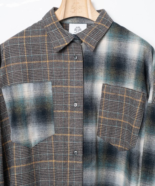 STOF（ストフ）の「Half flannel check big shirt（シャツ/ブラウス・メンズ・ブルー/グレー・M/S）」の16枚目の写真