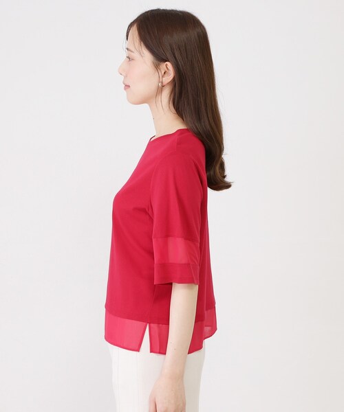 COUP DE CHANCE(クードシャンス)の「【手洗い可/日本製】異素材ドッキングのプルオーバー(Tシャツ/カットソー・レディース・ホワイト/ブルー系その他/ピンク系その他/ブラック・36/34/40/38)」の22枚目の写真