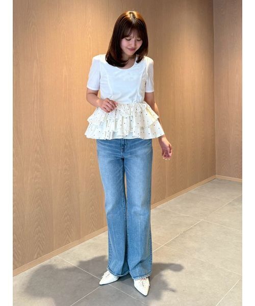 LILY BROWN(リリーブラウン)の「ベロアペプラムフリルトップス(Tシャツ/カットソー・レディース・ブラック/ピンク/ホワイト・F)」の10枚目の写真