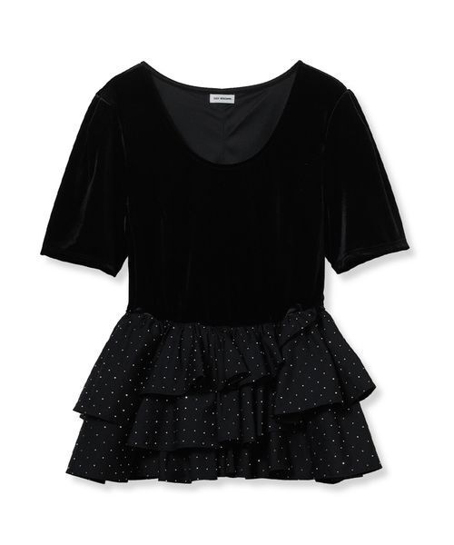 LILY BROWN(リリーブラウン)の「ベロアペプラムフリルトップス(Tシャツ/カットソー・レディース・ブラック/ピンク/ホワイト・F)」の11枚目の写真