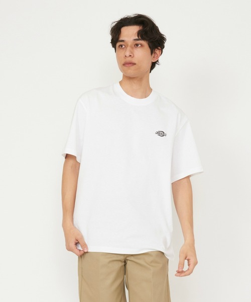 Dickies(ディッキーズ)の「Dickies/ディッキーズ ワンポイントロゴ ヘビーウェイトTシャツ 半袖(Tシャツ/カットソー・メンズ・ホワイト/アイボリー/ブラック・X-LARGE/LARGE/MEDIUM/SMALL)」の1枚目の写真