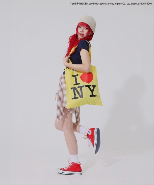 SPINNS(スピンズ)の「【I LOVE NY/アイラブニューヨーク】トートバック(トートバッグ・レディース・ブラック/ピンク/イエロー・ONESIZE)」の2枚目の写真