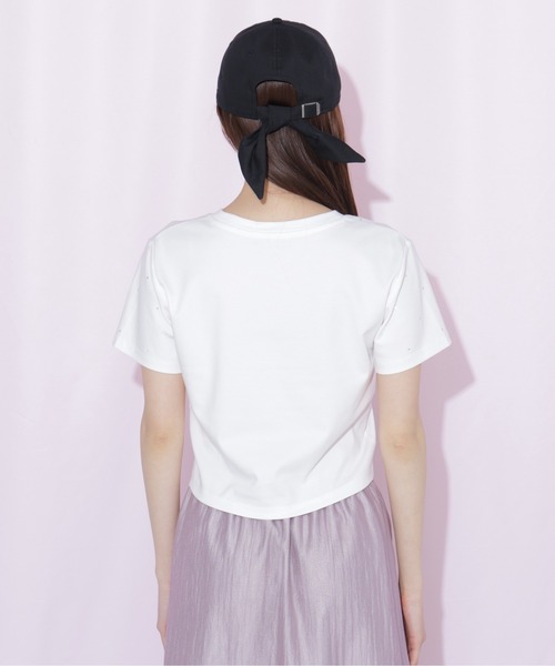 JILL by JILL STUART(ジルバイジルスチュアート)の「ストーンドットロゴTシャツ(Tシャツ/カットソー・レディース・ブラック/ホワイト・FREE)」の4枚目の写真