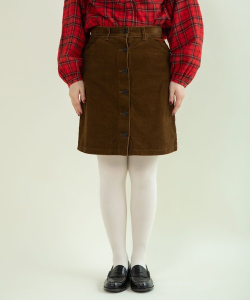 CHILD WOMAN(チャイルドウーマン)の「8Wコーデュロイ 前釦あきスカート(スカート・レディース・ダークブラウン・36/38)」の16枚目の写真