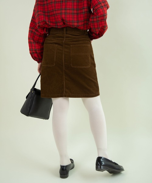 CHILD WOMAN(チャイルドウーマン)の「8Wコーデュロイ 前釦あきスカート(スカート・レディース・ダークブラウン・36/38)」の10枚目の写真