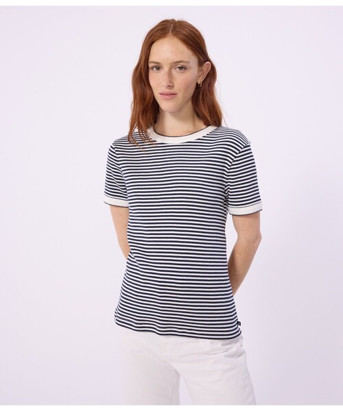 2×2リブ編み半袖Tシャツ（Tシャツ/カットソー）｜PETIT BATEAU