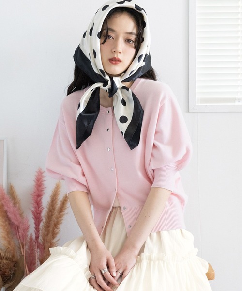 RAGEBLUE（レイジブルー）の「＜Bloomy Yarn Knit＞ショートドルマンカーディガン（カーディガン/ボレロ・レディース・ブラック/レッド/ピンク/ブルー・FREE）」の4枚目の写真