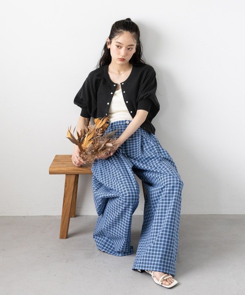 RAGEBLUE（レイジブルー）の「＜Bloomy Yarn Knit＞ショートドルマンカーディガン（カーディガン/ボレロ・レディース・ブラック/レッド/ピンク/ブルー・FREE）」の6枚目の写真