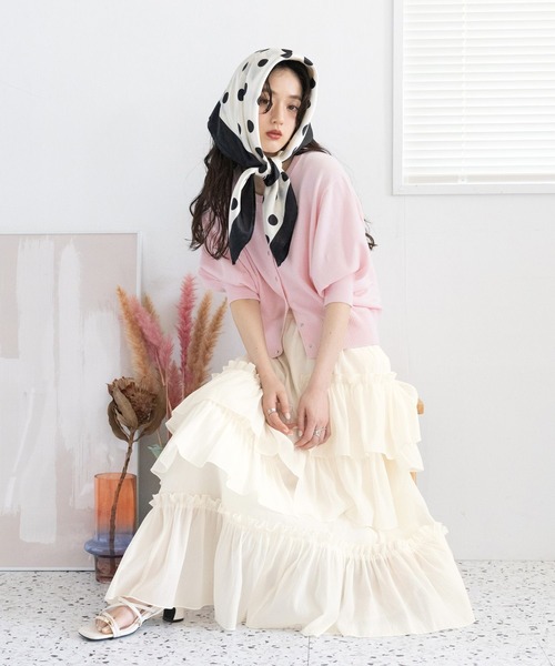 RAGEBLUE（レイジブルー）の「＜Bloomy Yarn Knit＞ショートドルマンカーディガン（カーディガン/ボレロ・レディース・ブラック/レッド/ピンク/ブルー・FREE）」の10枚目の写真