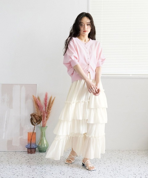 RAGEBLUE（レイジブルー）の「＜Bloomy Yarn Knit＞ショートドルマンカーディガン（カーディガン/ボレロ・レディース・ブラック/レッド/ピンク/ブルー・FREE）」の15枚目の写真