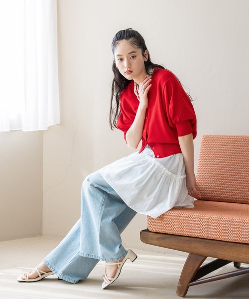 RAGEBLUE（レイジブルー）の「＜Bloomy Yarn Knit＞ショートドルマンカーディガン（カーディガン/ボレロ・レディース・ブラック/レッド/ピンク/ブルー・FREE）」の17枚目の写真