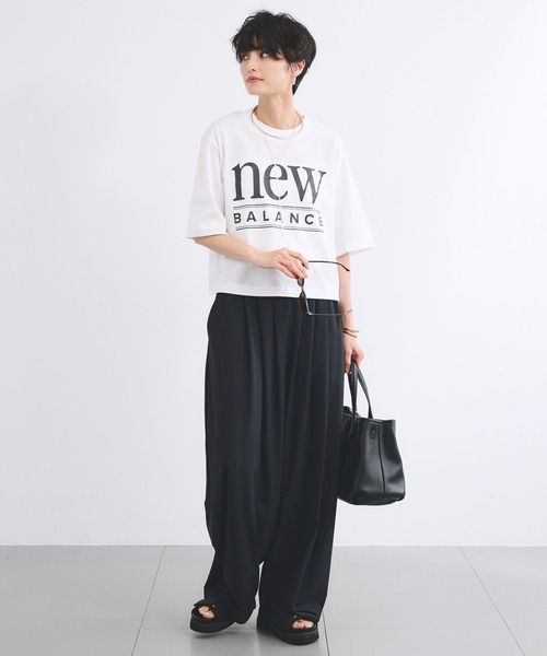 BARNYARDSTORM(バンヤードストーム)の「【New Balance】ニューバランス / クルーTシャツ(Tシャツ/カットソー・レディース・ホワイト/スカイブルー・1/2)」の7枚目の写真