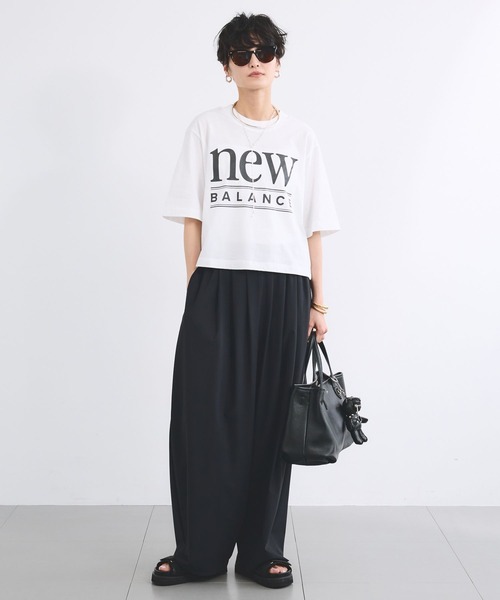 BARNYARDSTORM(バンヤードストーム)の「【New Balance】ニューバランス / クルーTシャツ(Tシャツ/カットソー・レディース・ホワイト/スカイブルー・1/2)」の9枚目の写真