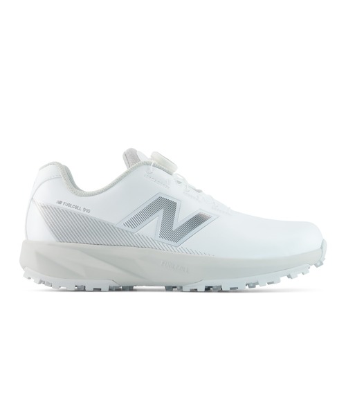 NEW BALANCE(ニューバランス)の「【GOLF】FuelCell 910 v1 SL Boa(R)(スニーカー・メンズ・ホワイト×シルバー/ホワイト×ブラック/ホワイト×ブルー・22.5cm/25.5cm/23.0cm/26.0cm/23.5cm/26.5cm/24.0cm/27.0cm/24.5cm/27.5cm/25.0cm/28.0cm/28.5cm/29.0cm)」の1枚目の写真