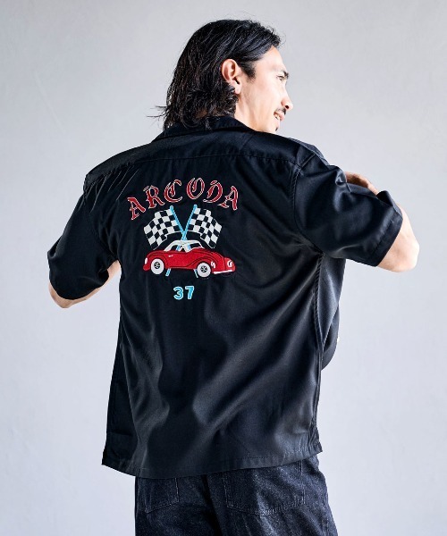 SILVER BULLET(シルバーバレット)の「『ALCARZA/アルカーザ』バック刺繍半袖ボーリングシャツ(Tシャツ/カットソー・メンズ・ブラック系3/ブラック系2/ブラック系4/ブラック系1・L/XL/M)」の5枚目の写真