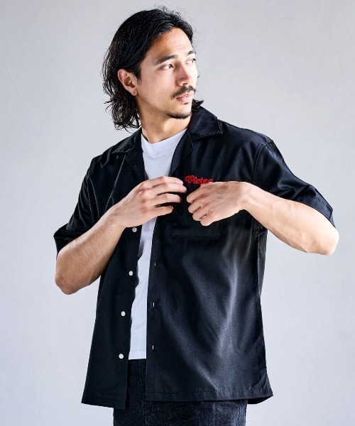 SILVER BULLET(シルバーバレット)の「『ALCARZA/アルカーザ』バック刺繍半袖ボーリングシャツ(Tシャツ/カットソー・メンズ・ブラック系3/ブラック系2/ブラック系4/ブラック系1・L/XL/M)」の7枚目の写真