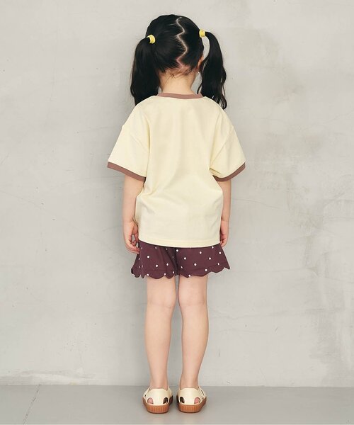 apres les cours（アプレレクール）の「【接触冷感】5柄アソート転写モチーフ半袖Tシャツ（Tシャツ/カットソー・キッズ・アイボリー/サックスブルー/クリーム/ピンク/イエロー・80/90/100/110/120/130/140）」の7枚目の写真