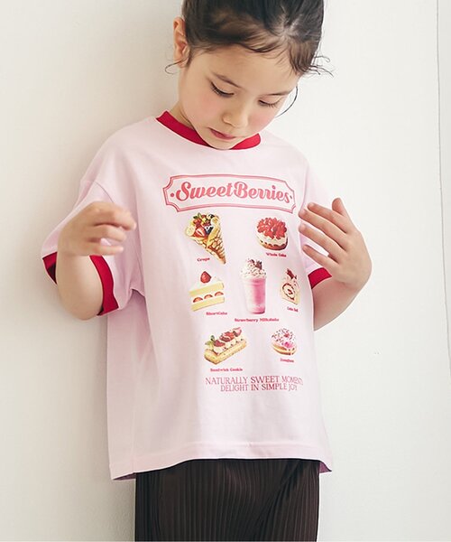 apres les cours（アプレレクール）の「【接触冷感】5柄アソート転写モチーフ半袖Tシャツ（Tシャツ/カットソー・キッズ・アイボリー/サックスブルー/クリーム/ピンク/イエロー・80/90/100/110/120/130/140）」の11枚目の写真