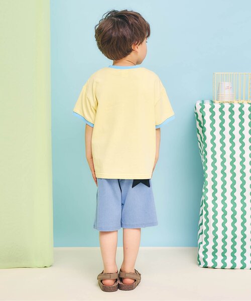 apres les cours（アプレレクール）の「【接触冷感】5柄アソート転写モチーフ半袖Tシャツ（Tシャツ/カットソー・キッズ・アイボリー/サックスブルー/クリーム/ピンク/イエロー・80/90/100/110/120/130/140）」の15枚目の写真
