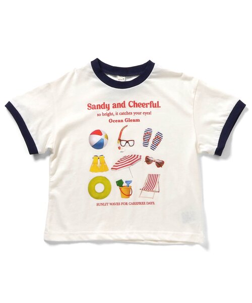 apres les cours(アプレレクール)の「【接触冷感】5柄アソート転写モチーフ半袖Tシャツ(Tシャツ/カットソー・キッズ・アイボリー/サックスブルー/クリーム/ピンク/イエロー・80/90/100/110/120/130/140)」の13枚目の写真