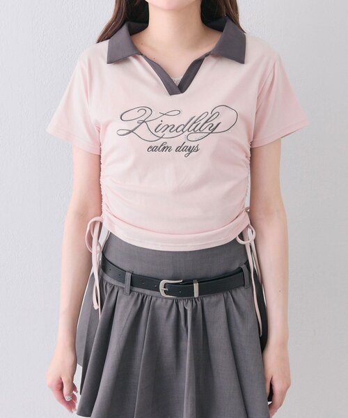 OLIVE des OLIVE（オリーブデオリーブ）の「ロゴ刺繍トップス（Tシャツ/カットソー・レディース・オフホワイト/ベージュ/ブラウン・FREE）」の20枚目の写真