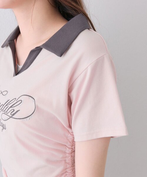 OLIVE des OLIVE（オリーブデオリーブ）の「ロゴ刺繍トップス（Tシャツ/カットソー・レディース・オフホワイト/ベージュ/ブラウン・FREE）」の14枚目の写真