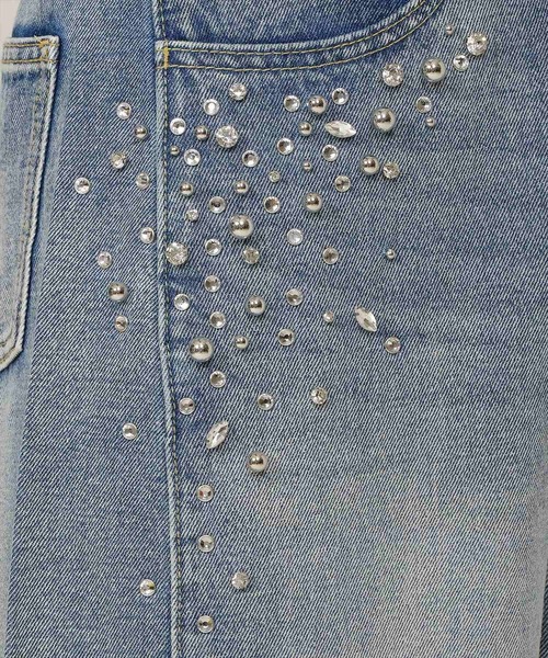 AND COUTURE(アンドクチュール)の「ビジューデニムワイドパンツ(デニムパンツ・レディース・ブルー/ブラック・SMALL/MEDIUM/LARGE)」の16枚目の写真