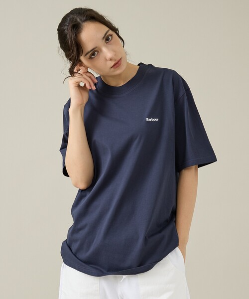 Barbour(バブアー)の「【Barbour/バブアー】 DALTON LOGO OS T-SHIRT/ロゴTシャツ(Tシャツ/カットソー・メンズ・ホワイト/グリーン/ブラック/ネイビー・M/L)」の4枚目の写真