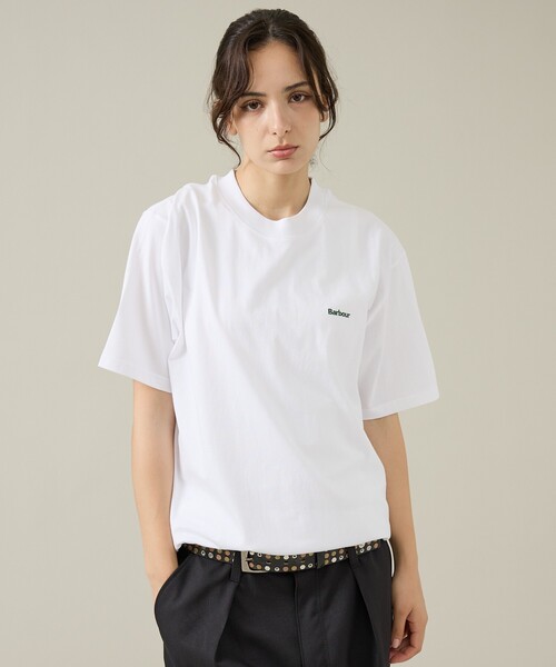 Barbour(バブアー)の「【Barbour/バブアー】 DALTON LOGO OS T-SHIRT/ロゴTシャツ(Tシャツ/カットソー・メンズ・ホワイト/グリーン/ブラック/ネイビー・M/L)」の2枚目の写真