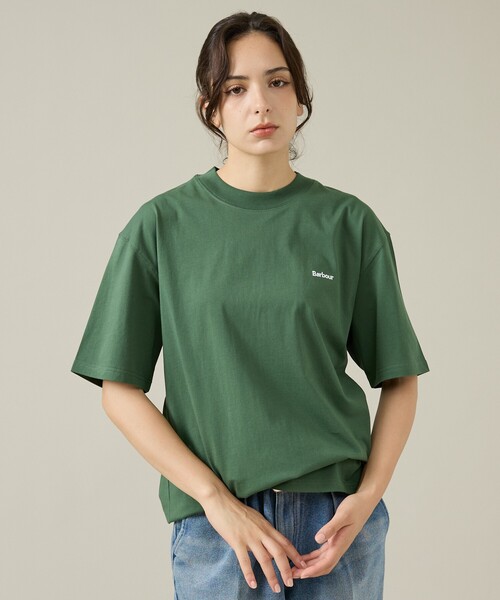 Barbour(バブアー)の「【Barbour/バブアー】 DALTON LOGO OS T-SHIRT/ロゴTシャツ(Tシャツ/カットソー・メンズ・ホワイト/グリーン/ブラック/ネイビー・M/L)」の6枚目の写真