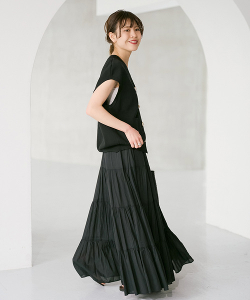 Spick & Span（スピックアンドスパン）の「《WEB限定 / 追加》パールボタンウォッシャブルニットベスト（ベスト・レディース・ホワイト/ブラウン/ブラック・FREE）」の14枚目の写真