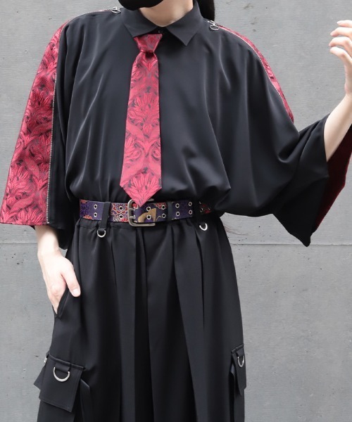 REZEN(リゼン)の「蓮JQタイ付ジップシャツ(シャツ/ブラウス・メンズ・レッドパープル/ターコイズブルー/ローズ・LARGE/MEDIUM)」の9枚目の写真