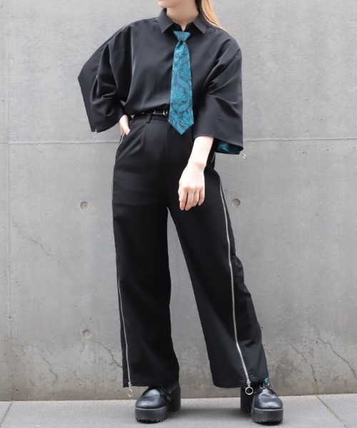REZEN(リゼン)の「蓮JQタイ付ジップシャツ(シャツ/ブラウス・メンズ・レッドパープル/ターコイズブルー/ローズ・LARGE/MEDIUM)」の13枚目の写真
