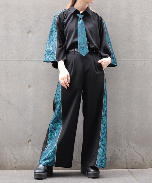 REZEN(リゼン)の「蓮JQタイ付ジップシャツ(シャツ/ブラウス・メンズ・レッドパープル/ターコイズブルー/ローズ・LARGE/MEDIUM)」の14枚目の写真
