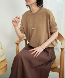 SLOBE IENA | 《WEB限定/追加/シリーズあり》コットンキュプラハーフスリーブプルオーバー(ニット/セーター)
