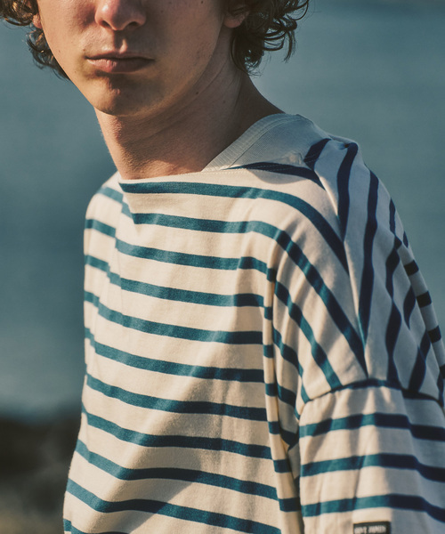 SAINT JAMES(セントジェームス)の「SAINT JAMES (セントジェームス) 別注 PIRIAC LOOSE / ピリアック ルーズ(Tシャツ/カットソー・メンズ・ブルー/ホワイト・6/5/4)」の22枚目の写真