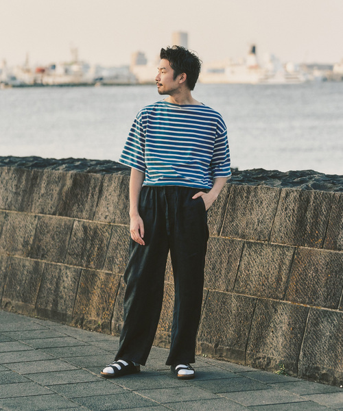 SAINT JAMES(セントジェームス)の「SAINT JAMES (セントジェームス) 別注 PIRIAC LOOSE / ピリアック ルーズ(Tシャツ/カットソー・メンズ・ブルー/ホワイト・6/5/4)」の21枚目の写真