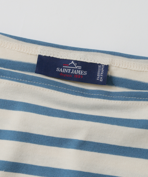 SAINT JAMES(セントジェームス)の「SAINT JAMES (セントジェームス) 別注 PIRIAC LOOSE / ピリアック ルーズ(Tシャツ/カットソー・メンズ・ブルー/ホワイト・6/5/4)」の14枚目の写真
