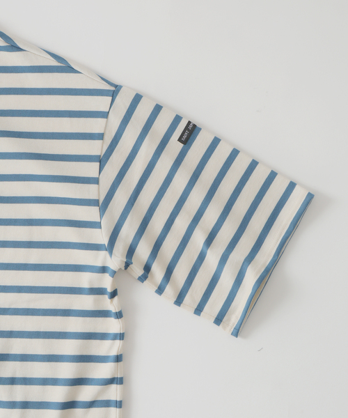 SAINT JAMES(セントジェームス)の「SAINT JAMES (セントジェームス) 別注 PIRIAC LOOSE / ピリアック ルーズ(Tシャツ/カットソー・メンズ・ブルー/ホワイト・6/5/4)」の6枚目の写真