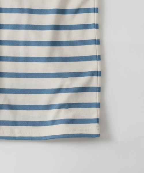 SAINT JAMES(セントジェームス)の「SAINT JAMES (セントジェームス) 別注 PIRIAC LOOSE / ピリアック ルーズ(Tシャツ/カットソー・メンズ・ブルー/ホワイト・6/5/4)」の4枚目の写真