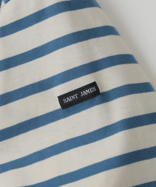 SAINT JAMES(セントジェームス)の「SAINT JAMES (セントジェームス) 別注 PIRIAC LOOSE / ピリアック ルーズ(Tシャツ/カットソー・メンズ・ブルー/ホワイト・6/5/4)」の3枚目の写真