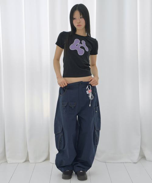 FANCY CLUB(ファンシークラブ)の「カーゴワークバルーンパンツ (ネイビー) F26QD153(その他パンツ・レディース・その他・ONE)」の2枚目の写真